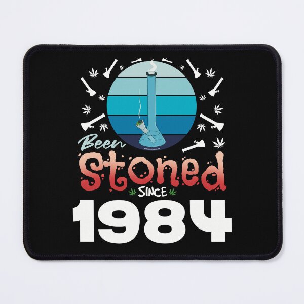 Item preview, Been stoned since 1984 (Blue retro vintage sunset with bong) designed and sold by YomeHayin.