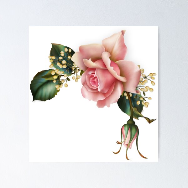 Item preview, Pink rose flower designed and sold by Farha Khalid.