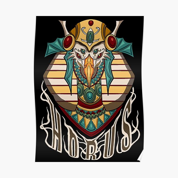 "Egyptian Gods: Horus Coloured" Poster For Sale By SheDemonx | Redbubble