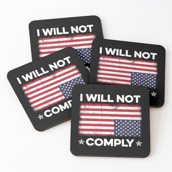 Item preview, I Will Not Comply Upside Down USA Flag Fun American Flag T-Shirt designed and sold by LillyChloe.
