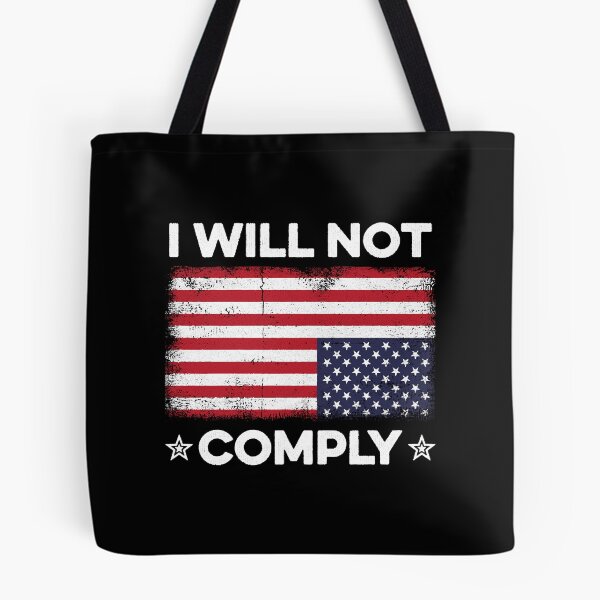 Item preview, I Will Not Comply Upside Down USA Flag Fun American Flag T-Shirt designed and sold by LillyChloe.