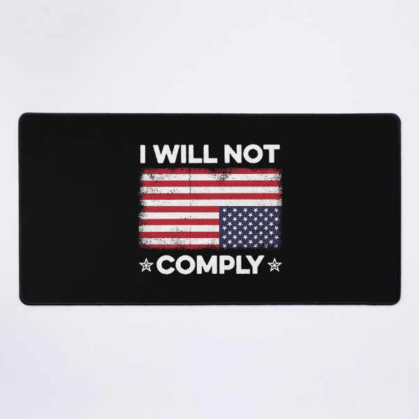 Item preview, I Will Not Comply Upside Down USA Flag Fun American Flag T-Shirt designed and sold by LillyChloe.