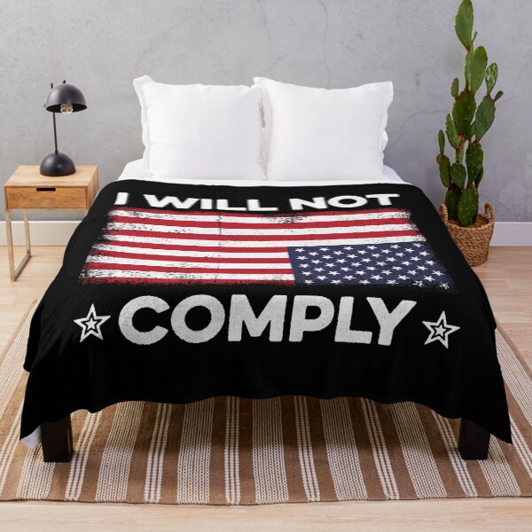 Item preview, I Will Not Comply Upside Down USA Flag Fun American Flag T-Shirt designed and sold by LillyChloe.