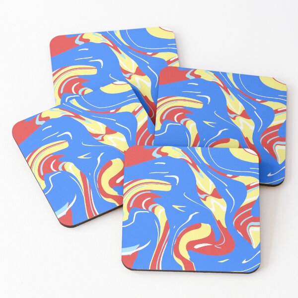 Item preview, Abstract Vibrant Red, Yellow, and Blue Liquid Art  designed and sold by quinellie.