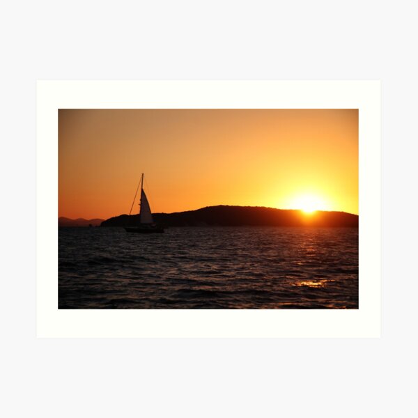 Sunset sail. Art Print