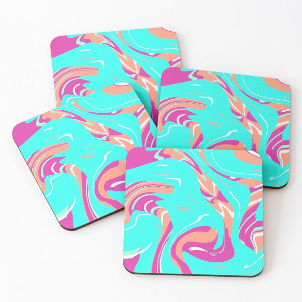Item preview, Abstract Vibrant Mint Blue and Pink Liquid Art designed and sold by quinellie.