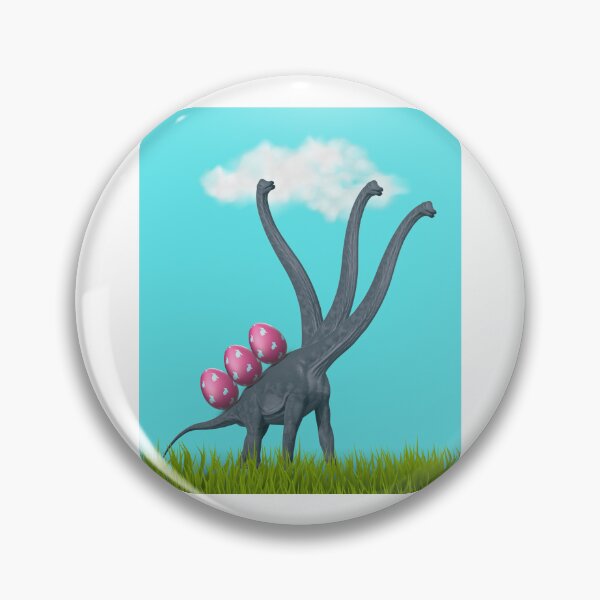 Item preview, 3-necked dinosaur carrying 3 easter eggs (blue sky edition) | Happy Easter | Funny Easter  designed and sold by CosmicStory.