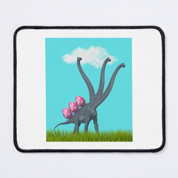 Item preview, 3-necked dinosaur carrying 3 easter eggs (blue sky edition) | Happy Easter | Funny Easter designed and sold by CosmicStory.
