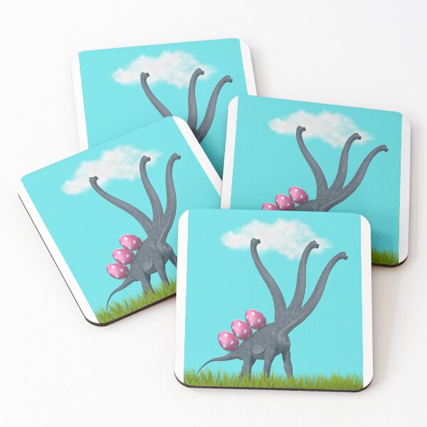 Item preview, 3-necked dinosaur carrying 3 easter eggs (blue sky edition) | Happy Easter | Funny Easter  designed and sold by CosmicStory.