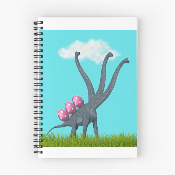 Item preview, 3-necked dinosaur carrying 3 easter eggs (blue sky edition) | Happy Easter | Funny Easter  designed and sold by CosmicStory.