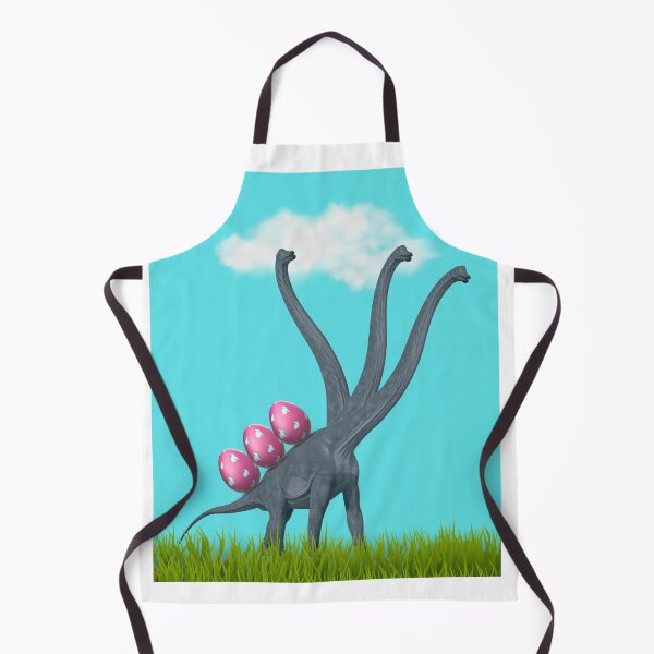 Item preview, 3-necked dinosaur carrying 3 easter eggs (blue sky edition) | Happy Easter | Funny Easter designed and sold by CosmicStory.
