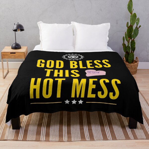 Item preview, God Bless This Hot Mess - Christian Saying | Short Christian Quote designed and sold by Delandor.