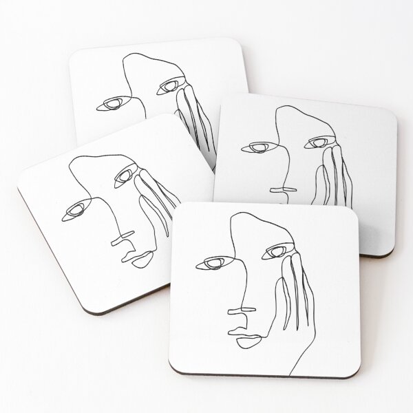 Aperçu de l'œuvre Visage abstrait - One Line Art créée et vendue par TheRedFinch.