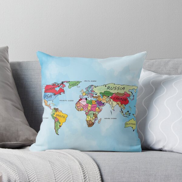 Item preview, World Map countries watercolor artwork designed and sold by LIRAZ ZIV.