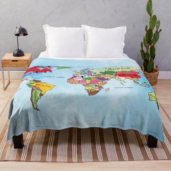 Item preview, World Map countries watercolor artwork designed and sold by LIRAZ ZIV.