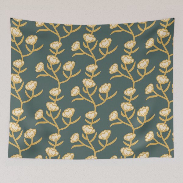 Item preview, Modern Floral Camellia Vine Pattern All Green Fantasy designed and sold by Octavia Soldani.
