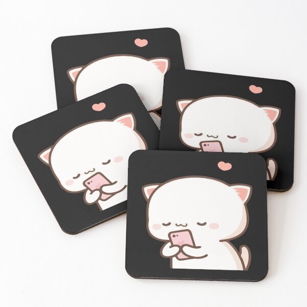Item preview, Mochi Mochi Peach Cat with Phone Long  designed and sold by NuioZig.