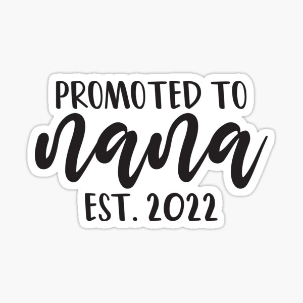 Promoted To Nana Est 2022 Sticker By Amrisbamazruk Redbubble