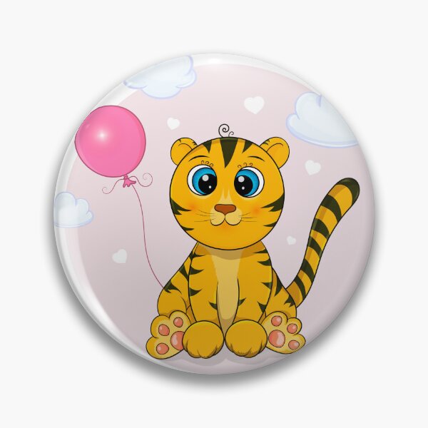 Item preview, Cute tiger cub with an inflatable balloon designed and sold by Prof209.