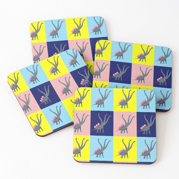 Item preview, 3-necked dinosaur carries 3 easter eggs (Multicolor Pattern, black BG) | Happy Easter | Funny Easter  designed and sold by CosmicStory.