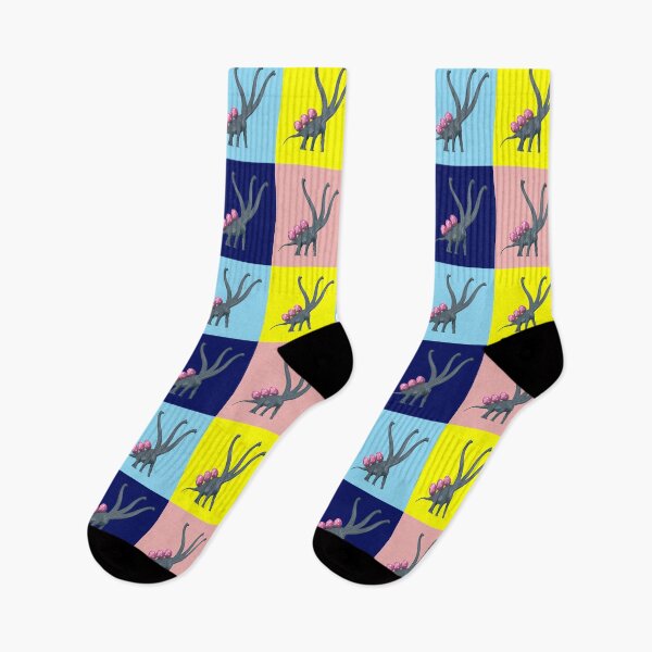 Item preview, 3-necked dinosaur carries 3 easter eggs (Multicolor Pattern, black BG) | Happy Easter | Funny Easter  designed and sold by CosmicStory.