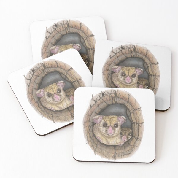 Item preview, Possum Pair in Tree Hollow Water Colour designed and sold by TLC-Art.