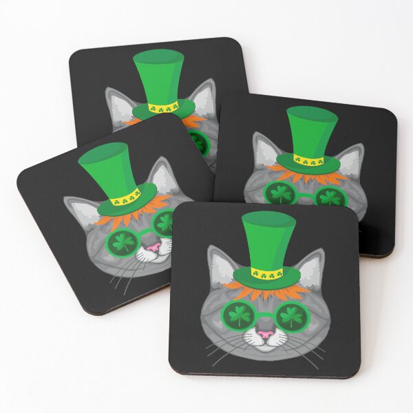 Item preview, Funny Irish Cat Wearing Green Shamrock Sunglasses and Leprechaun Hat St. Patrick's Day designed and sold by dass-art.