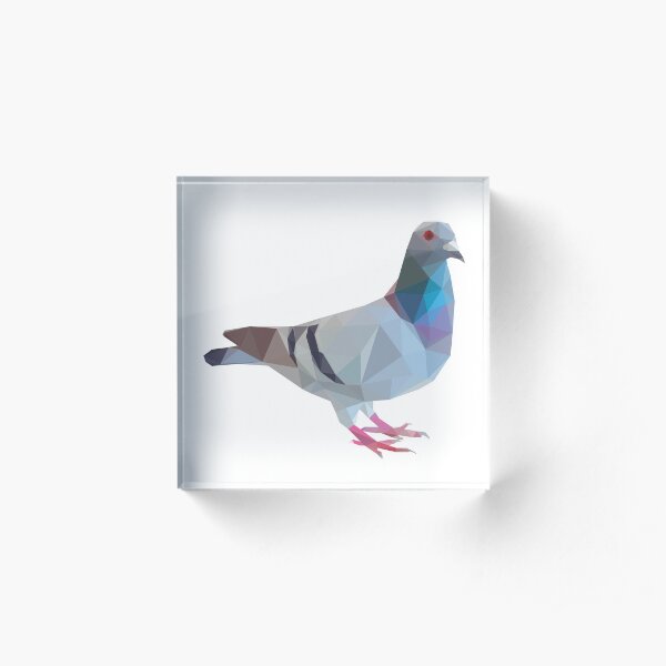Lowpoly Pigeon Acrylic Block