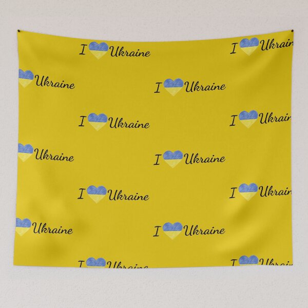 Item preview, I Love Ukraine Heart Doodle Calligraphic designed and sold by WearWolfDesigns.