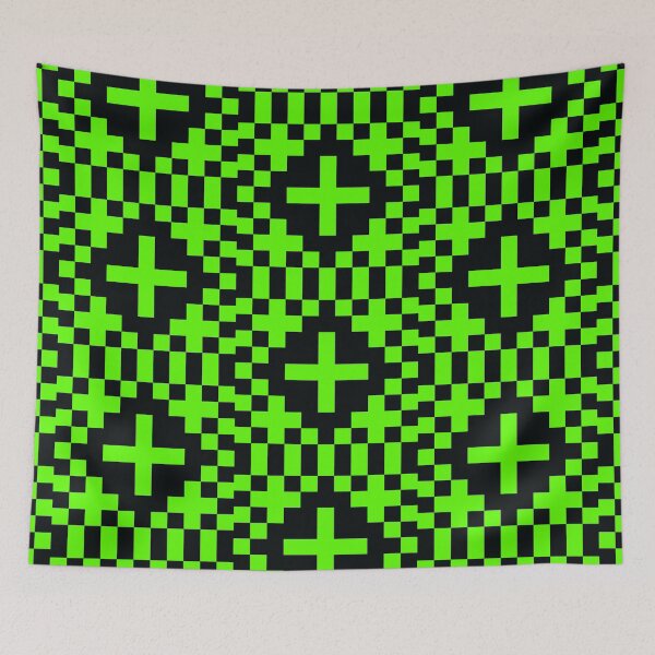 Item preview, PIXEL PATTERN lime and black designed and sold by Ray Loka.