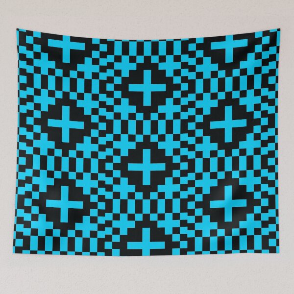 Item preview,  PIXEL PATTERN cyan and black designed and sold by Ray Loka.