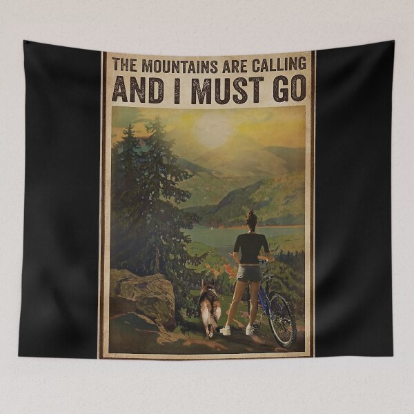 Artikelvorschau, vintage the mountain ruft radfahrende hunde mädchen entworfen und verkauft von sovIlarion96.