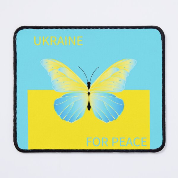 Item preview, Ukraine for Peace with Blue & Yellow Flag & Butterfly designed and sold by WearWolfDesigns.