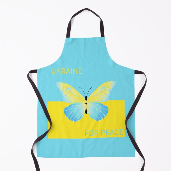 Item preview, Ukraine for Peace with Blue & Yellow Flag & Butterfly designed and sold by WearWolfDesigns.