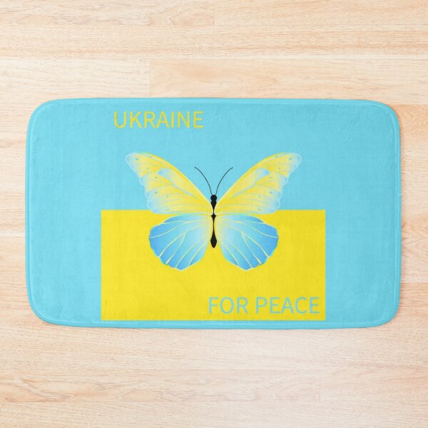 Item preview, Ukraine for Peace with Blue & Yellow Flag & Butterfly designed and sold by WearWolfDesigns.