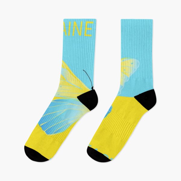 Item preview, Ukraine for Peace with Blue & Yellow Flag & Butterfly designed and sold by WearWolfDesigns.