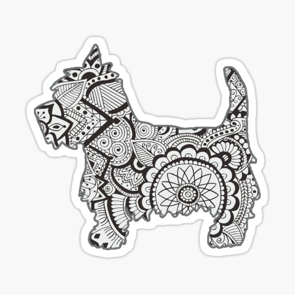 Item preview, Westie black and white zentangle designed and sold by -soraya-.