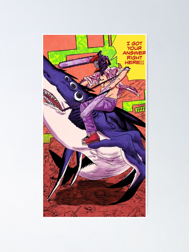 Póster «The Awesome Shark Devil and Chainsaw Man - Impresionante ...