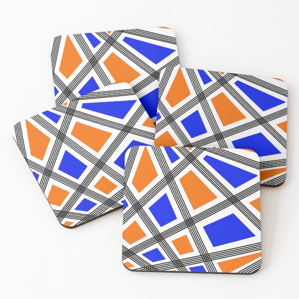 Item preview, Abstract geometric pattern - blue and orange. designed and sold by K.S ART.