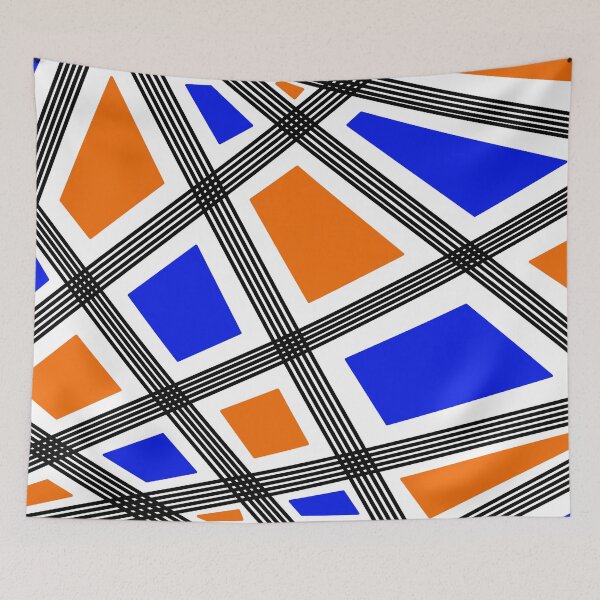 Item preview, Abstract geometric pattern - blue and orange. designed and sold by K.S ART.
