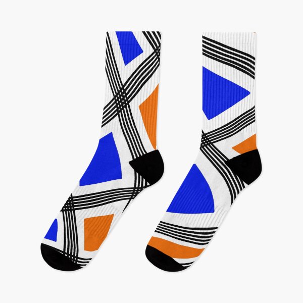 Item preview, Abstract geometric pattern - blue and orange. designed and sold by K.S ART.