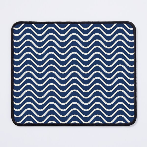 Item preview, Sodalite Blue and Antique White Waves Zigzag Horizontal Striped Pattern designed and sold by HiddenPuppets.