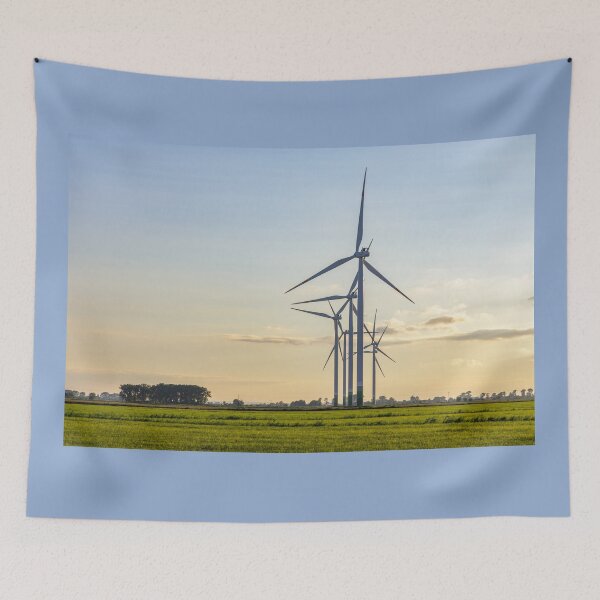 Item preview, Windmill farm on green meadow designed and sold by Lukasz Szczepanski.