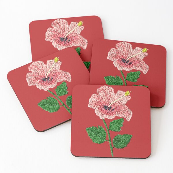 Item preview,  Machine embroidery, Beautiful Embroidered Hibiscus embroidered Design, Stitch crafting, unique embroidered art designed and sold by RudolphBarnard.