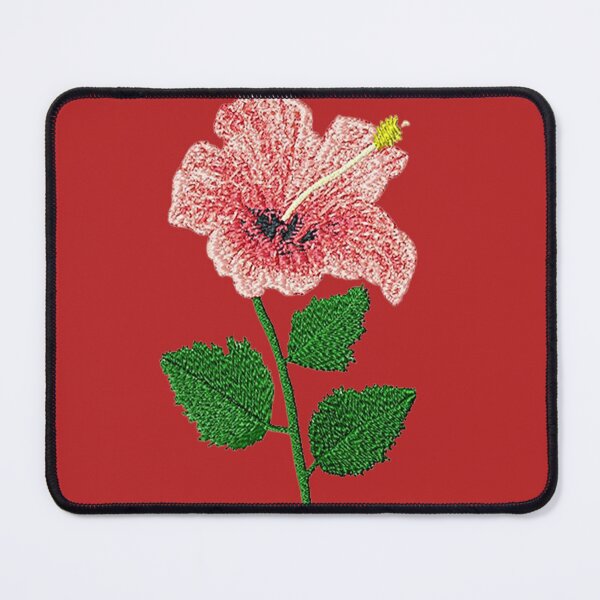 Item preview,  Machine embroidery, Beautiful Embroidered Hibiscus embroidered Design, Stitch crafting, unique embroidered art designed and sold by RudolphBarnard.