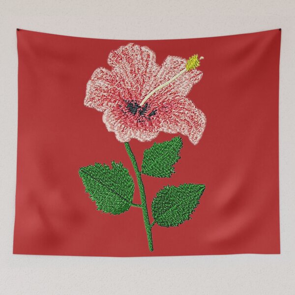 Item preview,  Machine embroidery, Beautiful Embroidered Hibiscus embroidered Design, Stitch crafting, unique embroidered art designed and sold by RudolphBarnard.