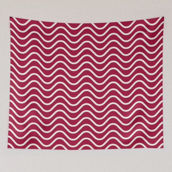 Item preview, Patrón de rayas horizontales en zigzag de ondas rojas persas y blancas antiguas designed and sold by HiddenPuppets.