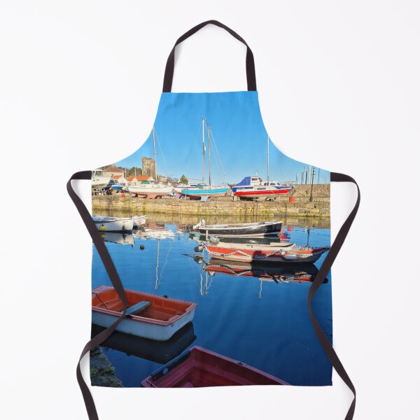 Item preview, Vibrant shades of red and blue of the fishing boats at Dysart Harbour in Kirkcaldy designed and sold by S-and-W-4ever.