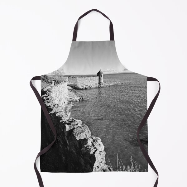Item preview, Black and white seaside view of Ravenscraig Park watchtower in Kirkcaldy designed and sold by S-and-W-4ever.