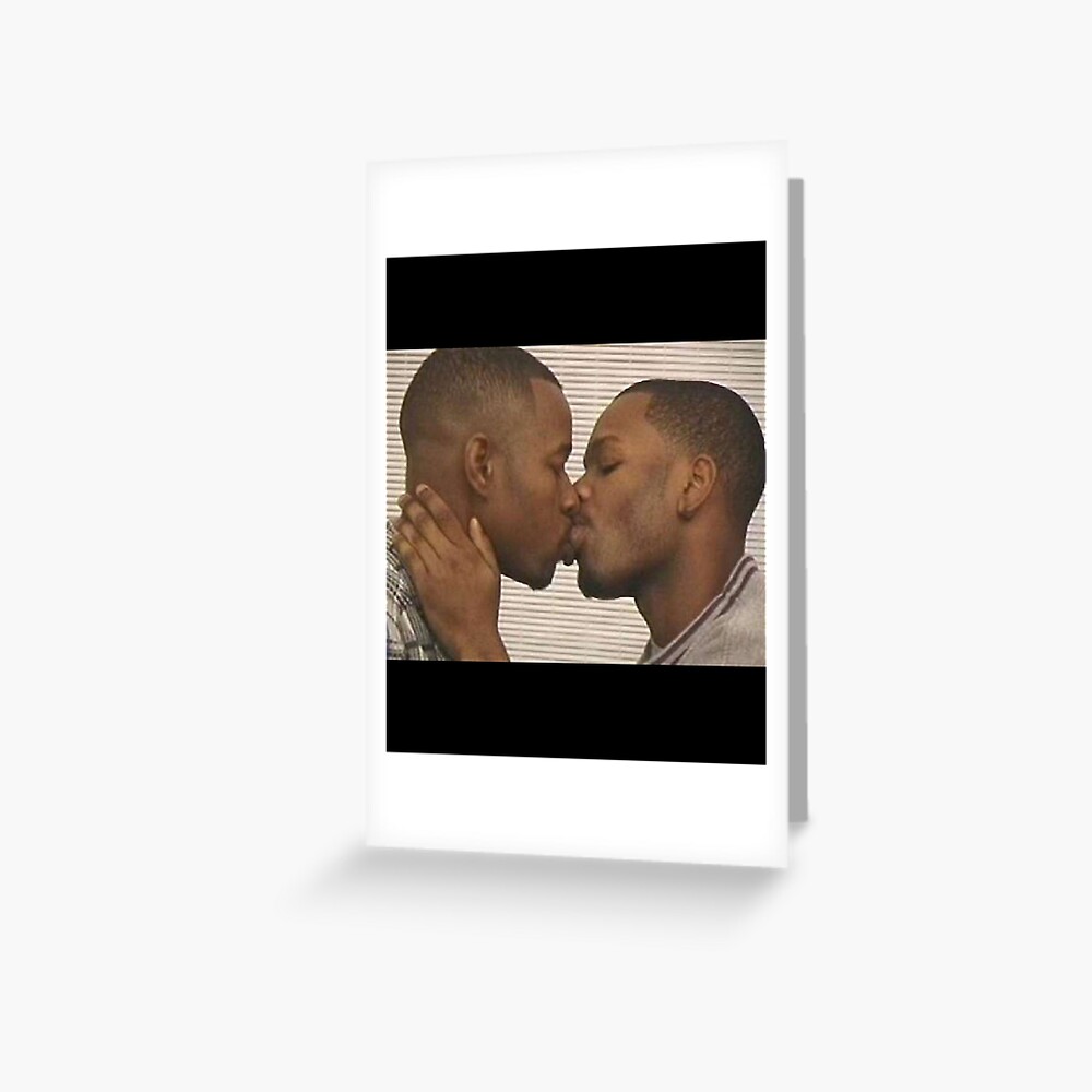 Two Black Men Kissing Meme Sticker Greeting Card By Alydatyzrn43 Redbubble 8171